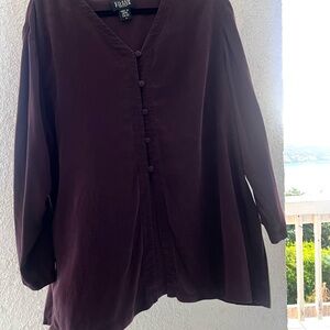 Eileen Fisher L Women's Burgundy Top